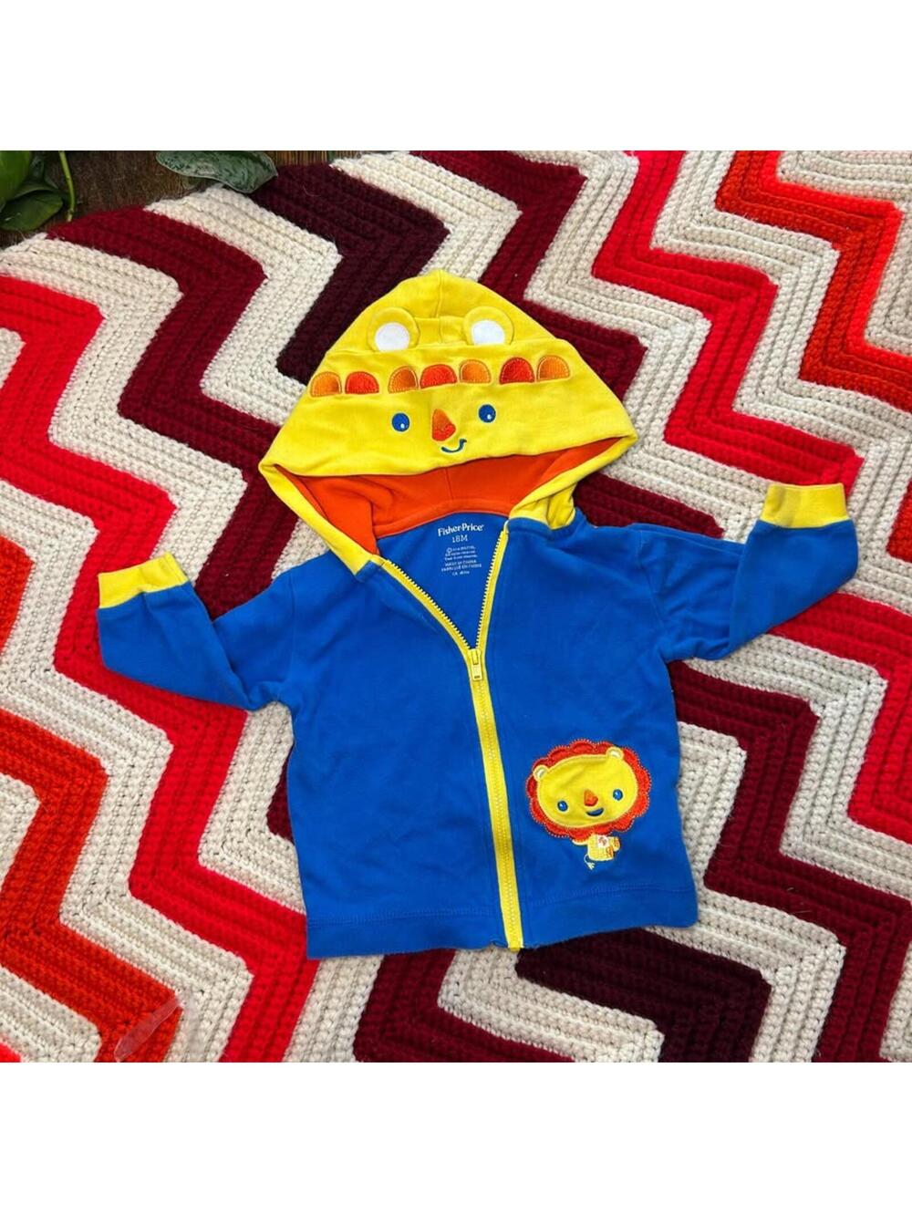 Fisher Price Toddler Hoodie/light jacket with lion hood size 18 mo
